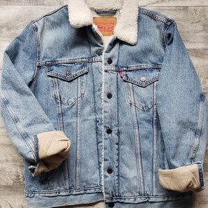 Men's denim sherpa jacket